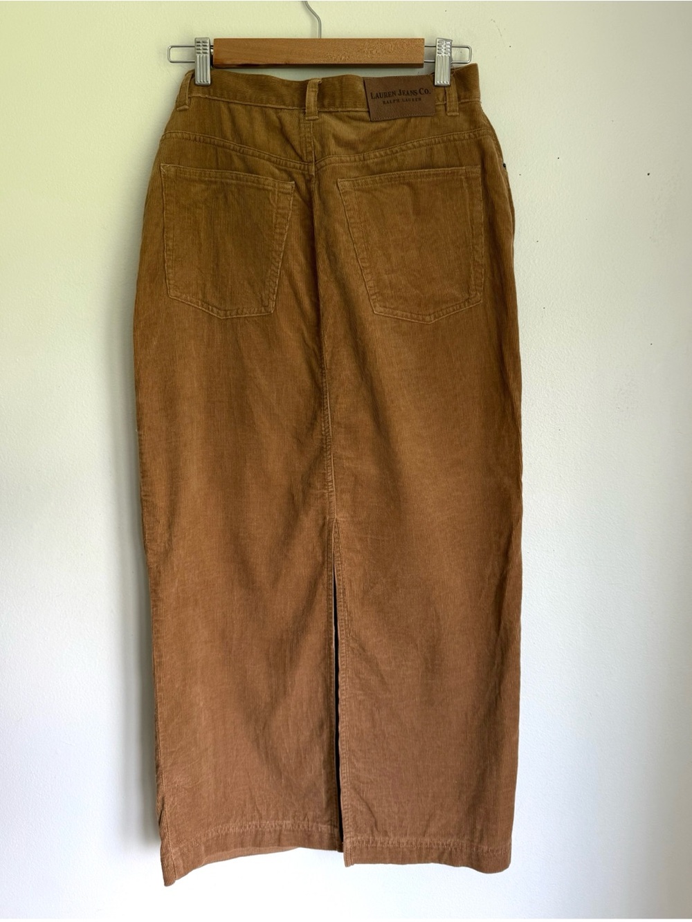 Ralph Lauren Heritage Corduroy Maxi Skirt in Camel Brown - Picture 6 of 8